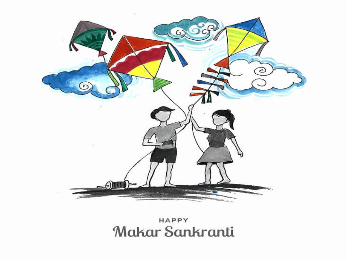 Makar Sankranti drawing | Diy creative crafts, Book art, Creative crafts-saigonsouth.com.vn