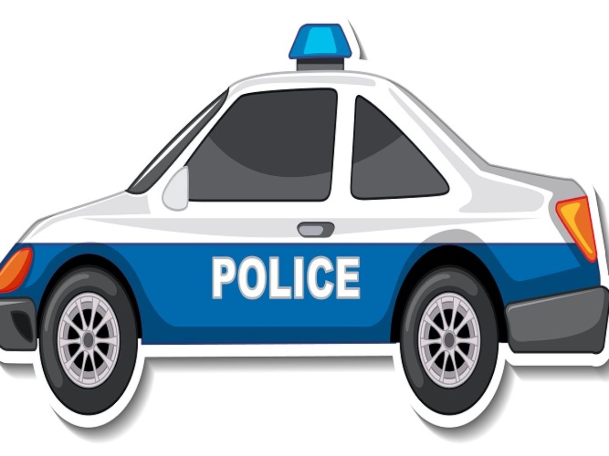 Premium Vector | Cute police car suitable for children's coloring page  vector illustration