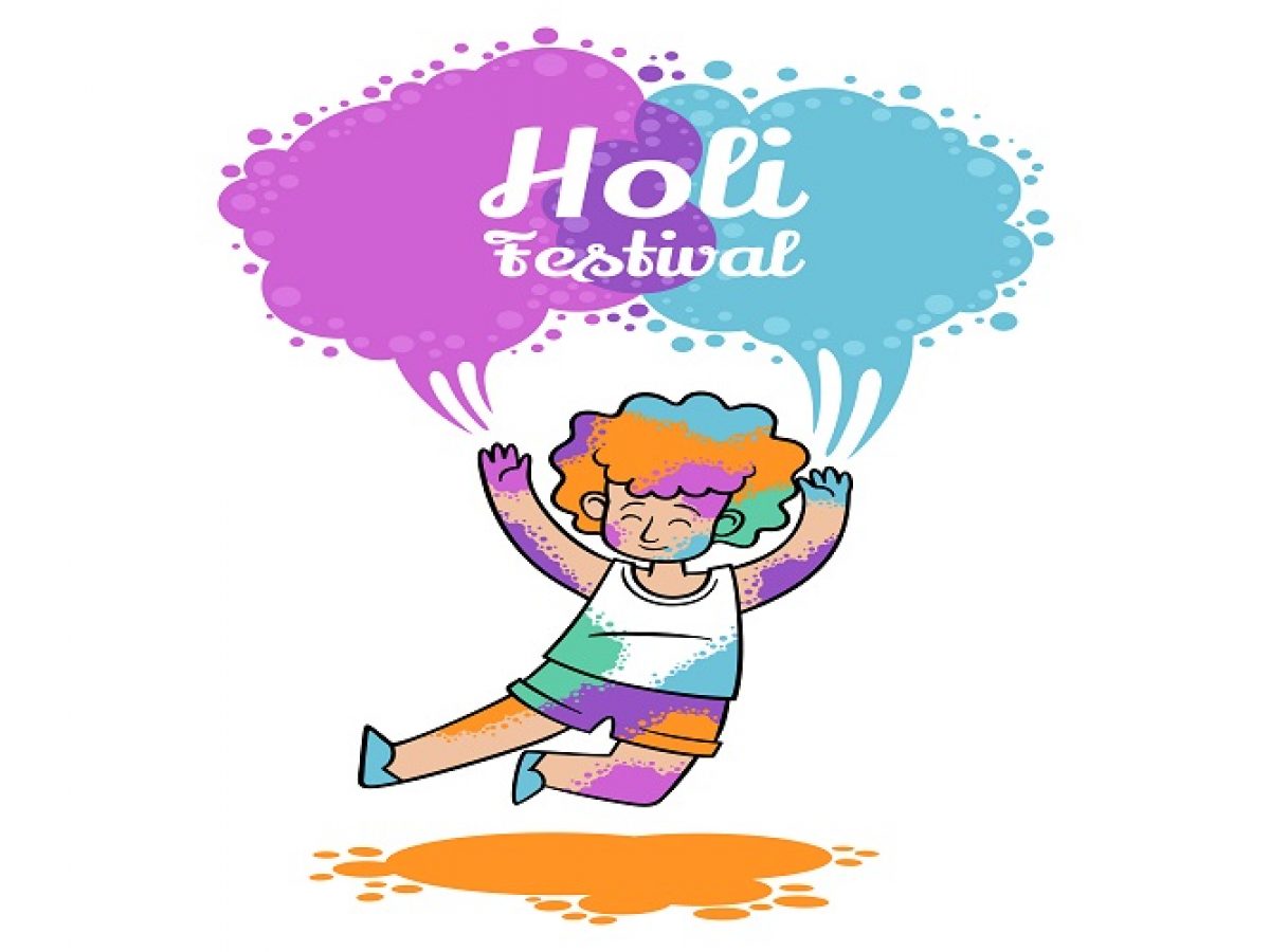 Hand Draw Fun Characters Sketch Celebrate Colorful Holi Background Stock  Illustration - Download Image Now - iStock